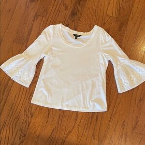 Banana Republic White Lace Bell Sleeve Blouse